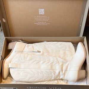 Dolce Vita Ivory Embroidered Boots